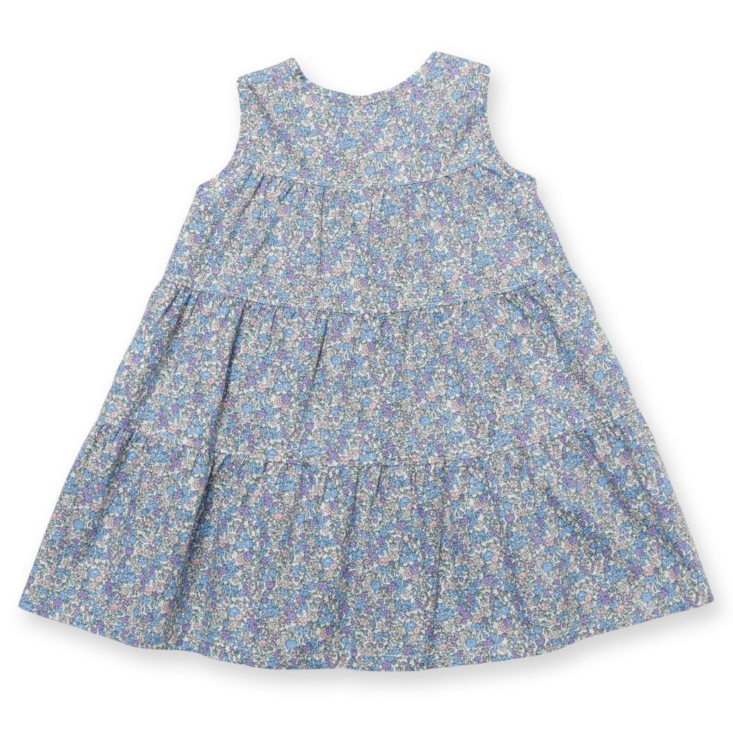 【ファイナルセール50%OFF】フラワーティアードワンピース 90 100cm (2436-7168) CHOPINblue/ショパンブルー