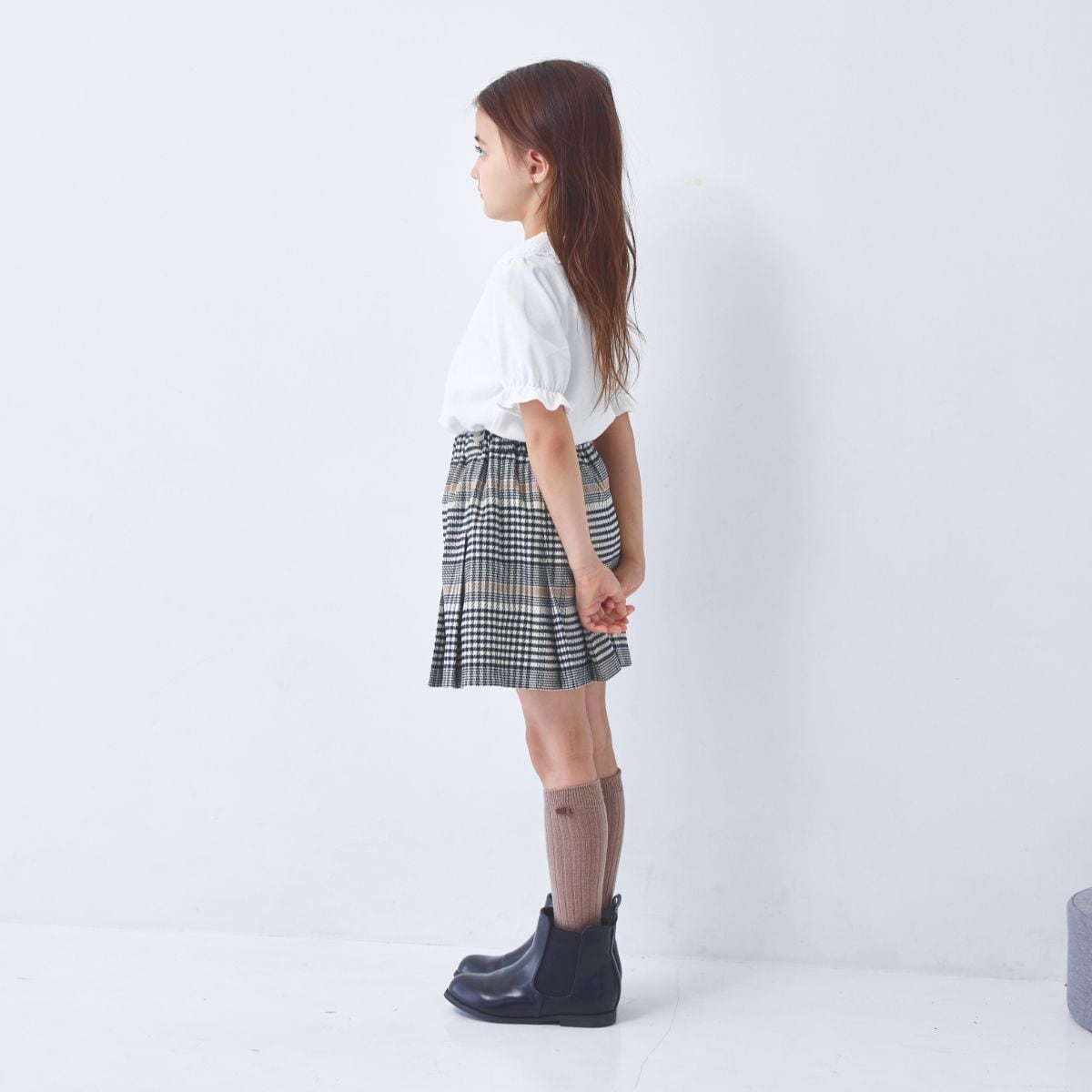 スムースブラウス(半袖) 90 100 110 120 130 140cm (2573-7300) CHOPIN blue/ショパン ブルー