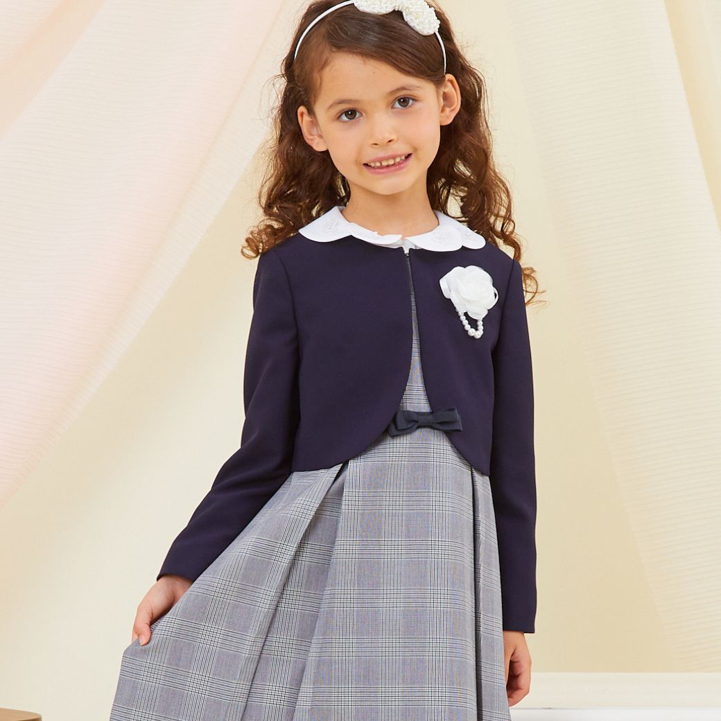 ペタル襟スーツセット 115 120 130 120B 130Bcm (2371-8307) CHOPINblue/ショパン ブルー