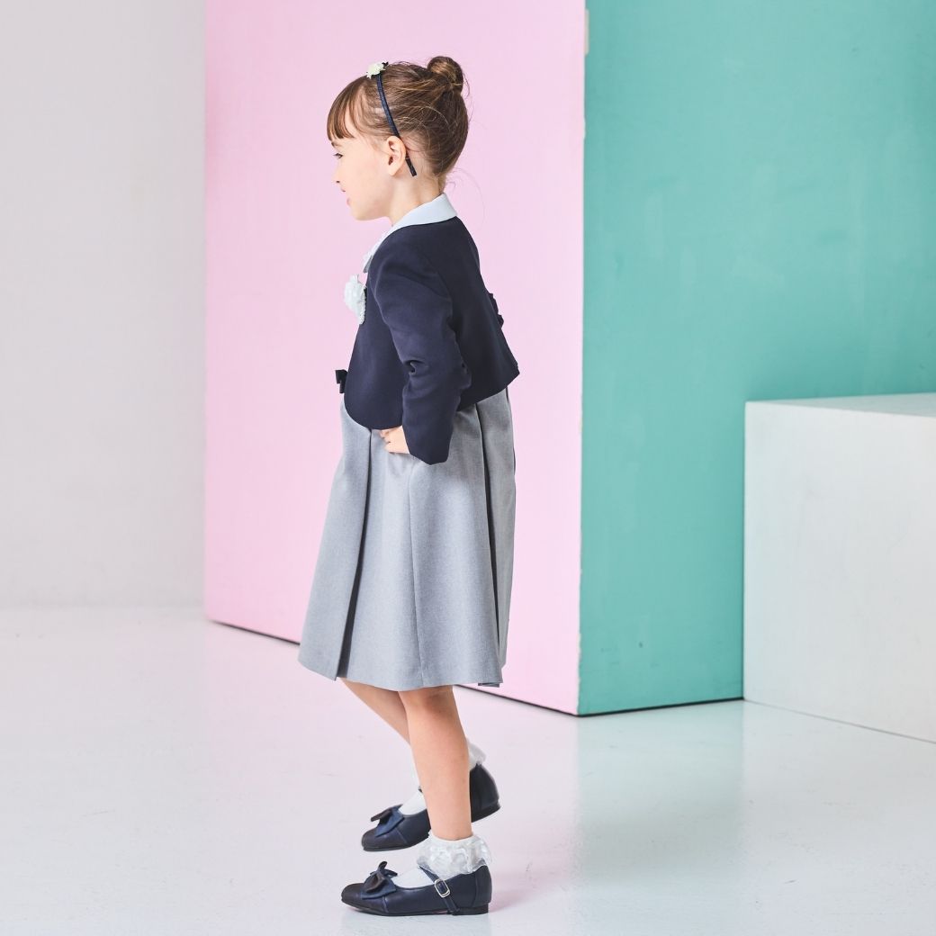 ペタル襟スーツセット 115 120 130 120B 130Bcm (2371-8307) CHOPINblue/ショパン ブルー