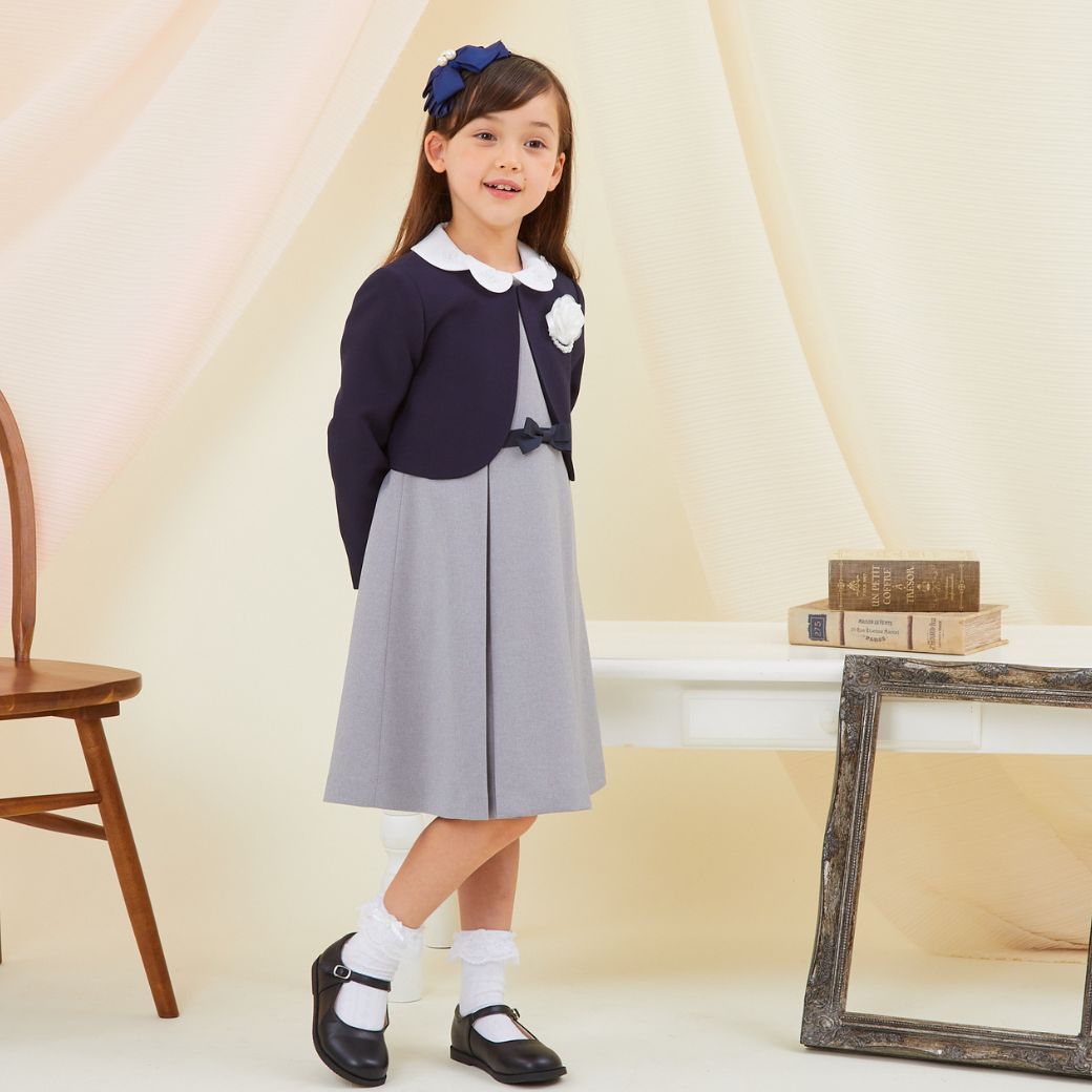 ペタル襟スーツセット 115 120 130 120B 130Bcm (2371-8307) CHOPINblue/ショパン ブルー