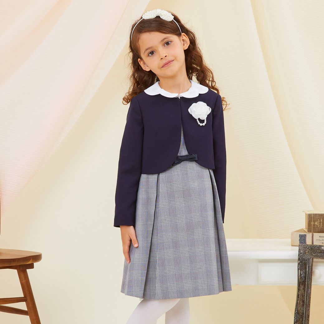 ペタル襟スーツセット 115 120 130 120B 130Bcm (2371-8307) CHOPINblue/ショパン ブルー