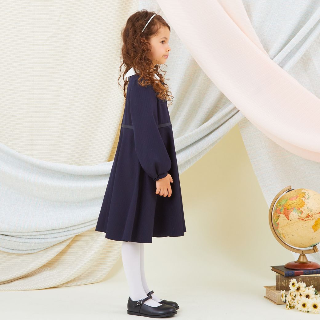 【セール20%OFF】シンプルAラインワンピース 100 110 120 130cm (2376-7355) CHOPINblue/ショパン ブルー