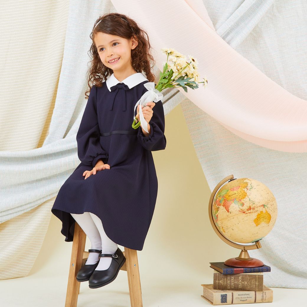 【セール20%OFF】シンプルAラインワンピース 100 110 120 130cm (2376-7355) CHOPINblue/ショパン ブルー