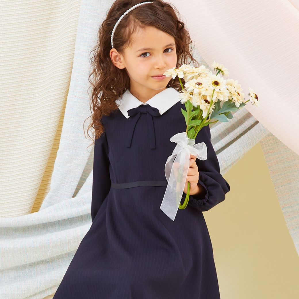 【セール20%OFF】シンプルAラインワンピース 100 110 120 130cm (2376-7355) CHOPINblue/ショパン ブルー