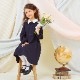 【TIMEセール20%OFF】シンプルAラインワンピース 100 110 120 130cm （2376-7355） CHOPINblue/ショパン ブルー