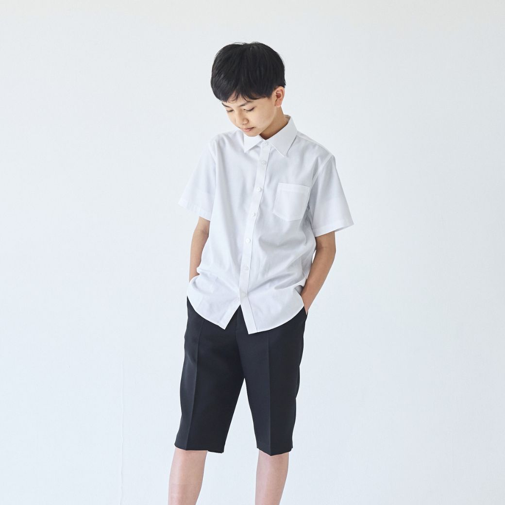 【WEB限定】半袖ベーシックシャツ 140 150 160 170cm (2433-5601) CHOPINblue/ショパンブルー