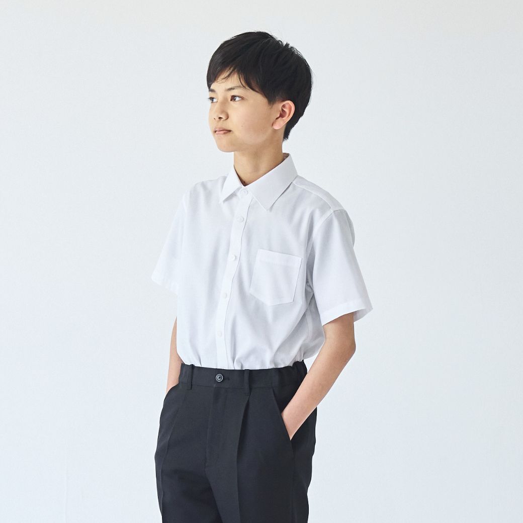 【WEB限定】半袖ベーシックシャツ 140 150 160 170cm (2433-5601) CHOPINblue/ショパンブルー