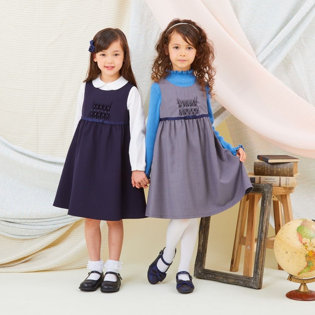 【TIMEセール45%OFF】ハンドワークスモッキング刺繍ジャンパースカート100 110 120 130cm(8376-8301) CHOPIN/ショパン