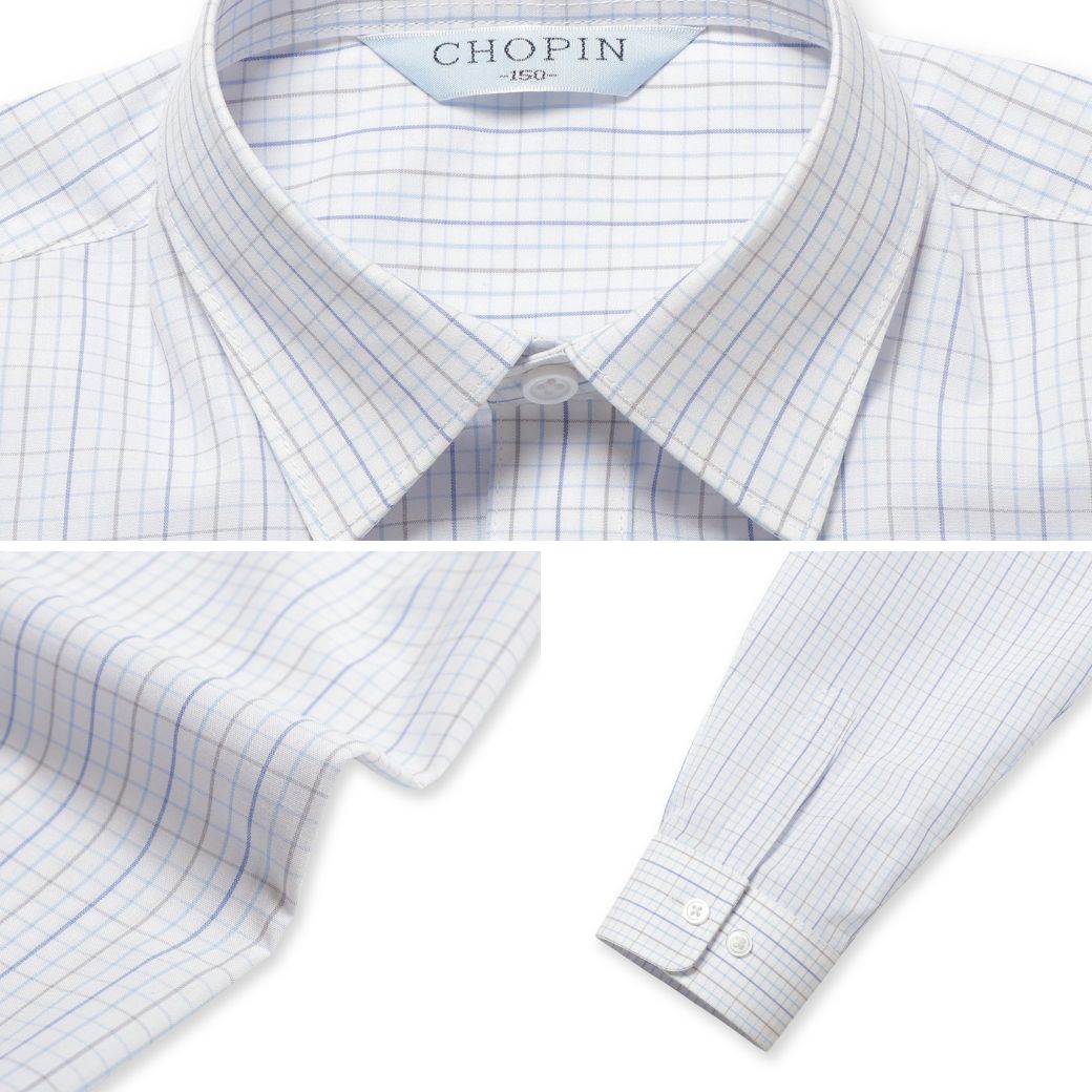 ジュニア長袖ベーシックシャツ 140 150 160 170cm (2433-5600) CHOPINblue/ショパンブルー