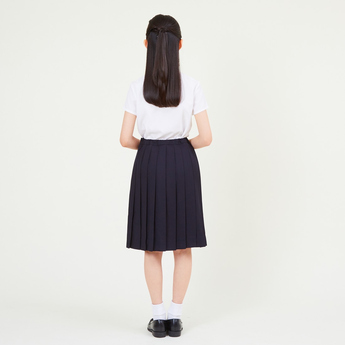 子供 喪服 フォーマル 女の子 リボン付きブラウス 半袖/ジュニア 140 150 160cm(8833-2501)