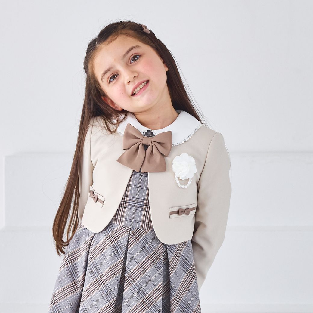 【新色追加】10/17 18時より再入荷!<大人気>格子柄アンサンブル 115 120 130cm 120B 130Bcm(8101-9301)【Tdスーツバックプレゼント】