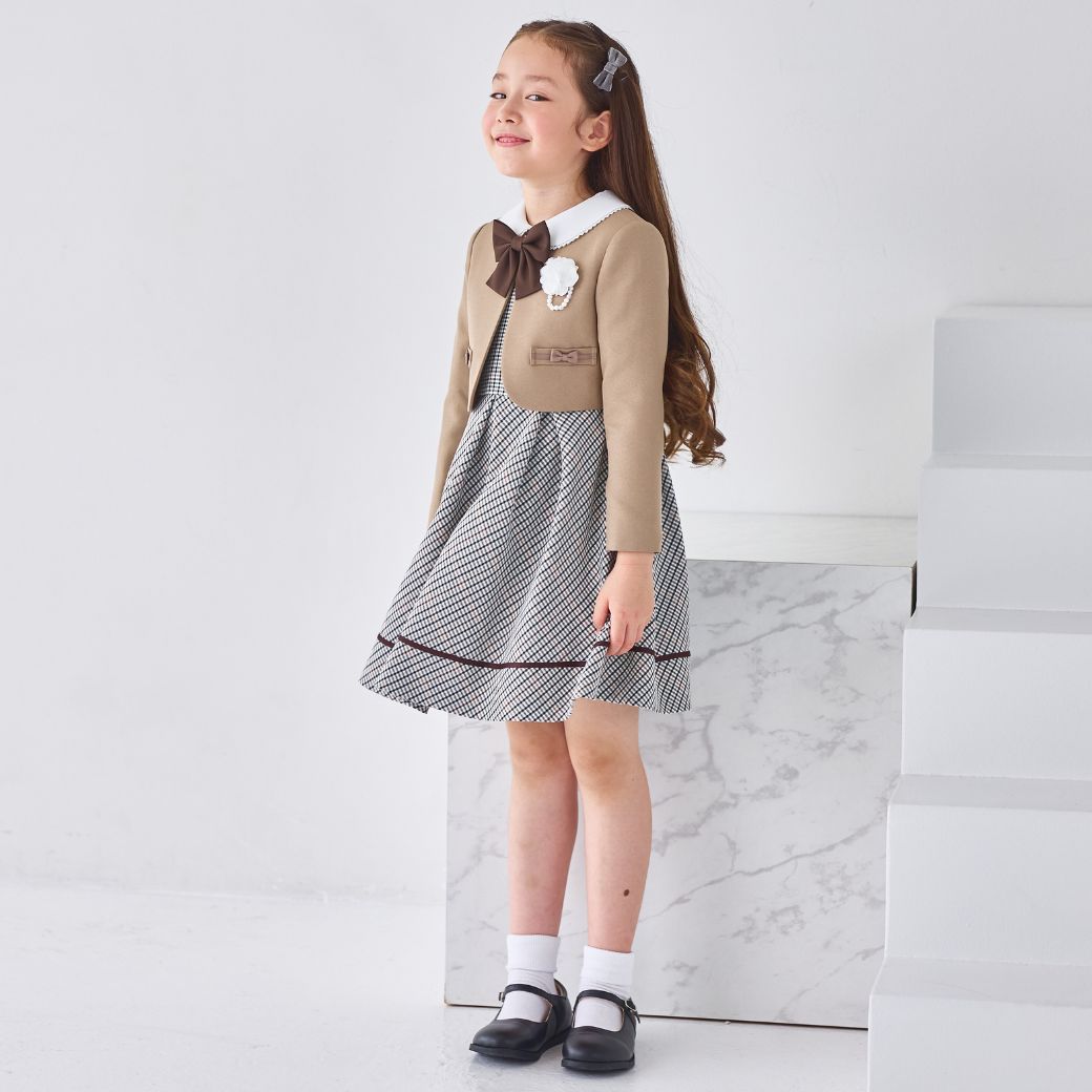 【新色追加】10/17 18時より再入荷!<大人気>格子柄アンサンブル 115 120 130cm 120B 130Bcm(8101-9301)【Tdスーツバックプレゼント】