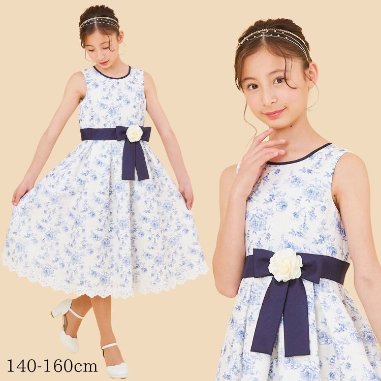 【セール30%OFF】花柄プリントドレス 140 150 160cm CHOPIN/ショパン 8396-8301scl