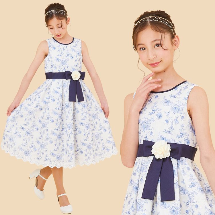 【セール30%OFF】花柄プリントドレス 140 150 160cm CHOPIN/ショパン 8396-8301scl