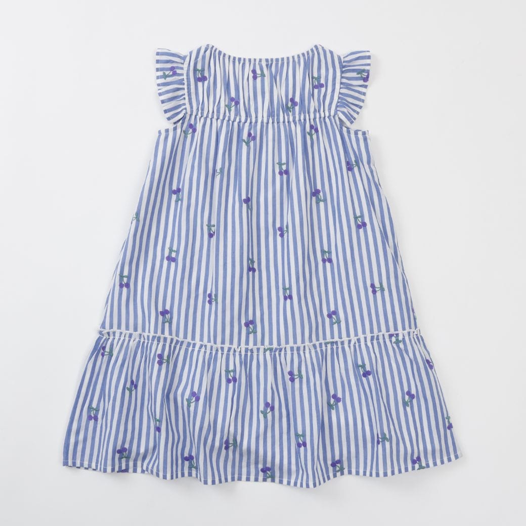 【FINALセール40%OFF】コットンチェリー刺繍ストライプワンピース 110 120 130 140cm (2536-7326) utremi/ユトレミ
