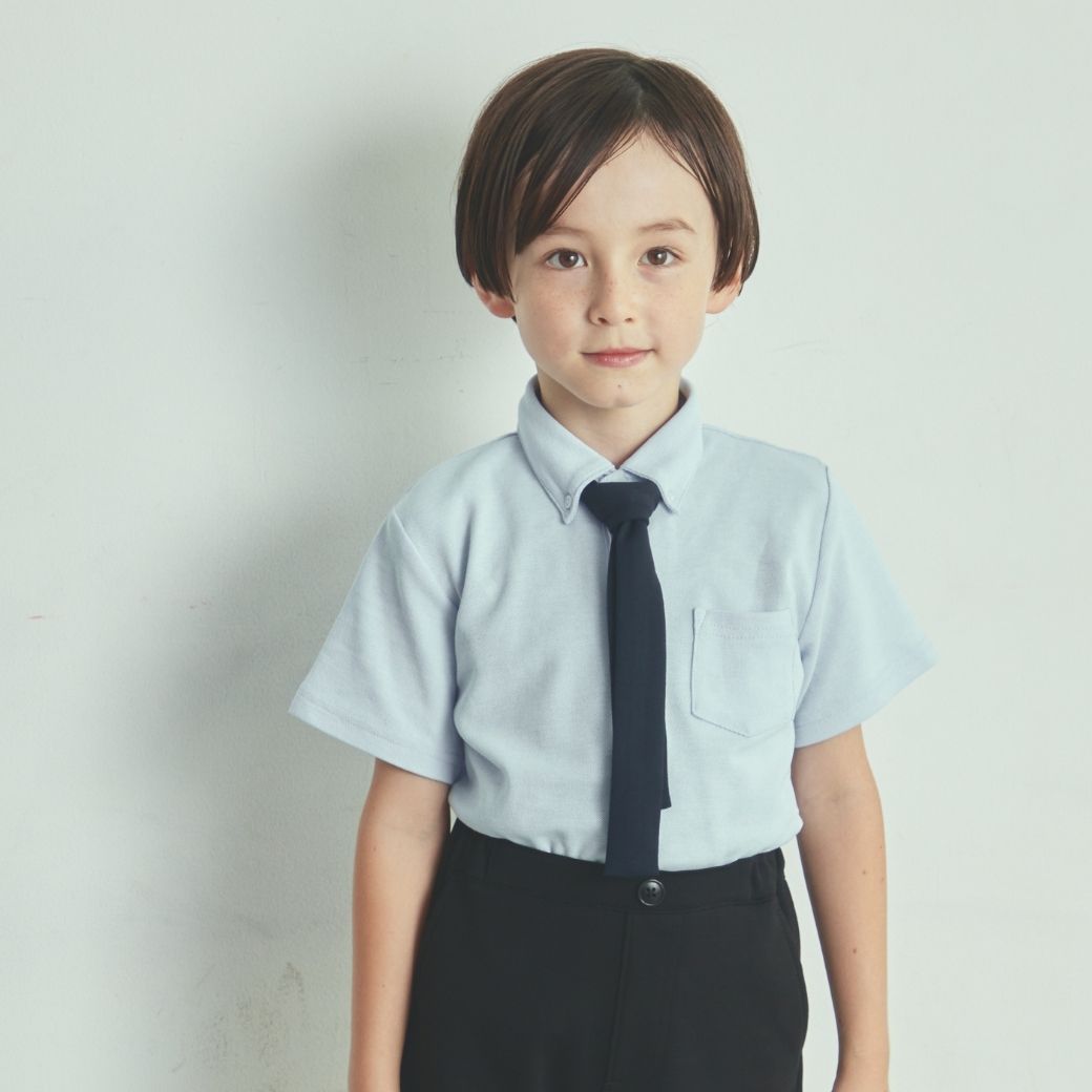 鹿の子プルオーバーシャツ 100 110 120 130 140cm (2433-5403) CHOPINblue/ショパンブルー