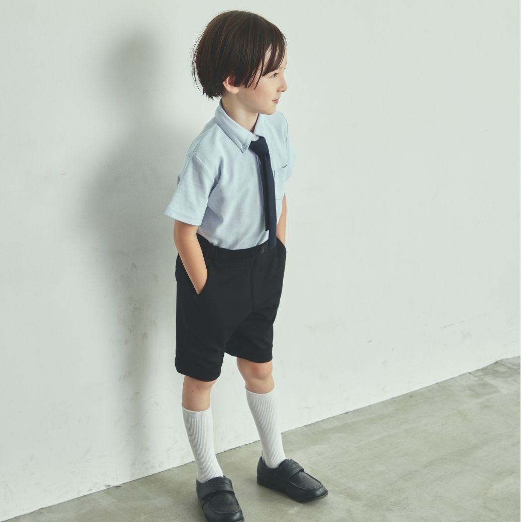 鹿の子プルオーバーシャツ 100 110 120 130 140cm (2433-5403) CHOPINblue/ショパンブルー