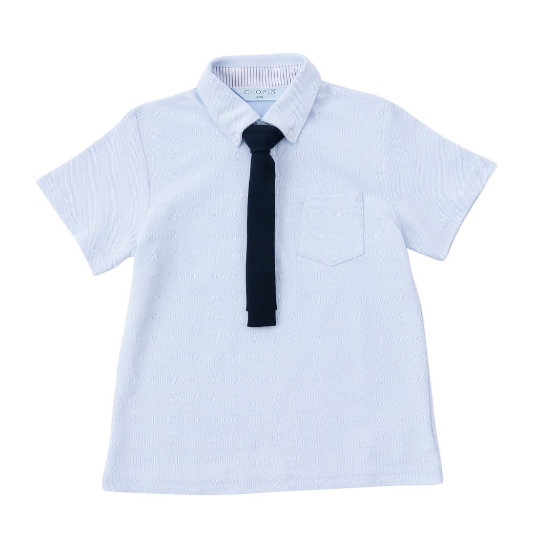 鹿の子プルオーバーシャツ 100 110 120 130 140cm (2433-5403) CHOPINblue/ショパンブルー