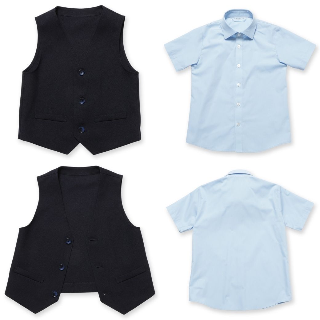 半袖ベストスーツ 100 110 120 130cm (2431-5406) CHOPINblue/ショパンブルー