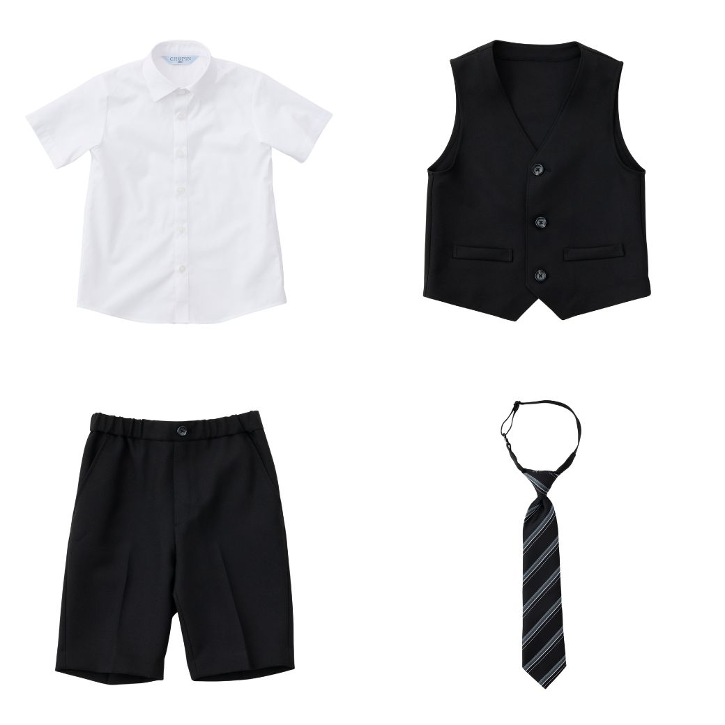 半袖ベストスーツ 100 110 120 130cm (2431-5406) CHOPINblue/ショパンブルー