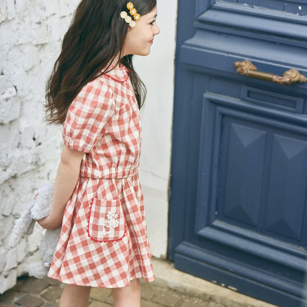 【FINALセール40%OFF】BIGスラブチェックブラウス 110 120 130 140cm (2533-7328) utremi/ユトレミ