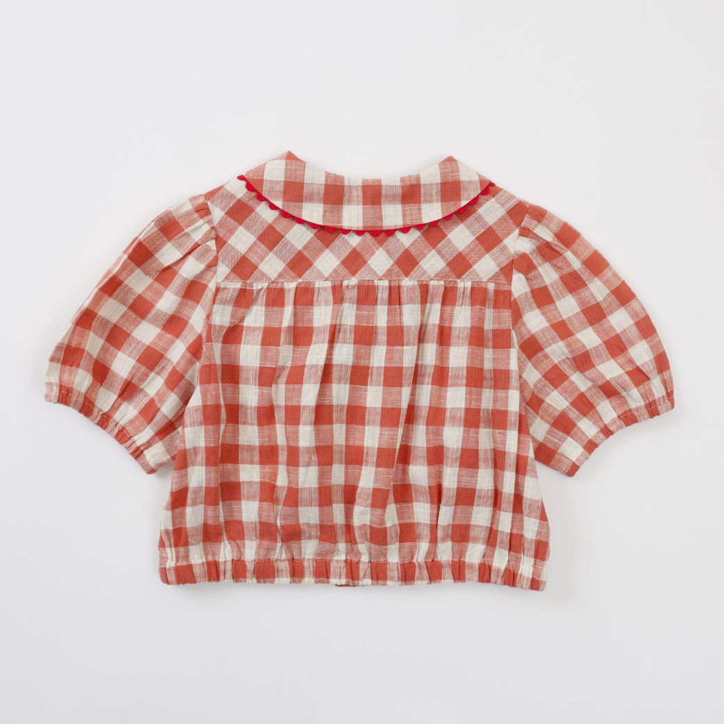 【FINALセール40%OFF】BIGスラブチェックブラウス 110 120 130 140cm (2533-7328) utremi/ユトレミ