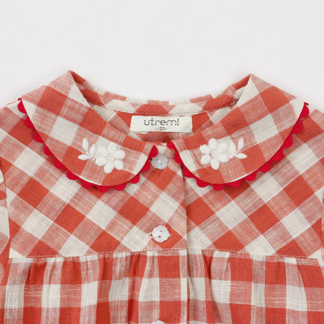【FINALセール40%OFF】BIGスラブチェックブラウス 110 120 130 140cm (2533-7328) utremi/ユトレミ