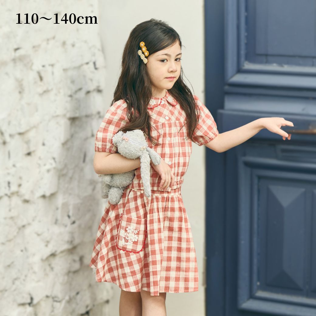 BIGスラブチェックブラウス 110 120 130 140cm (2533-7328) utremi/ユトレミ