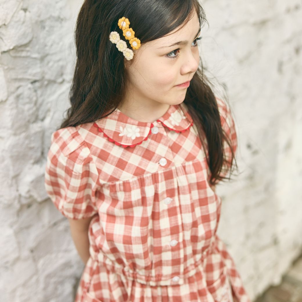 【FINALセール40%OFF】BIGスラブチェックブラウス 110 120 130 140cm (2533-7328) utremi/ユトレミ