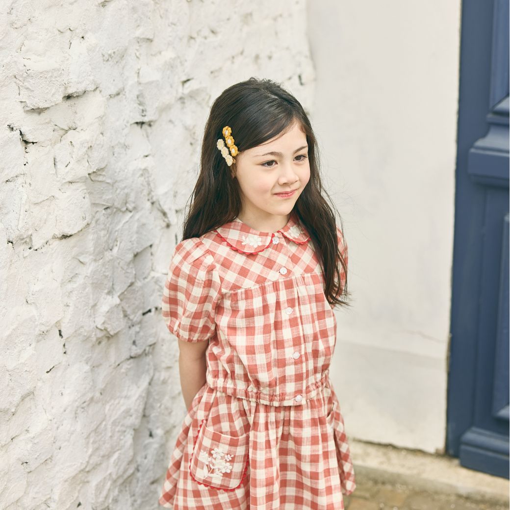 【FINALセール40%OFF】BIGスラブチェックブラウス 110 120 130 140cm (2533-7328) utremi/ユトレミ