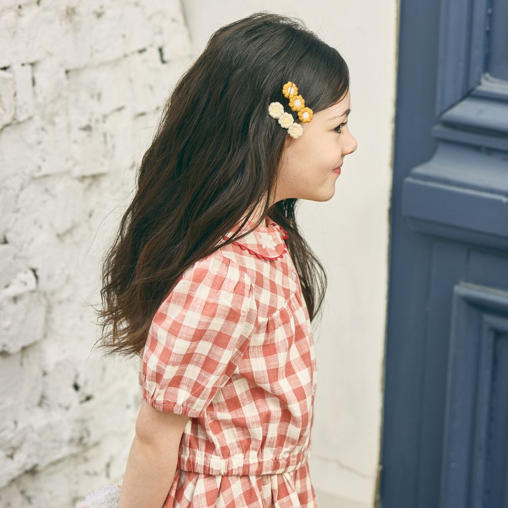 【FINALセール40%OFF】BIGスラブチェックブラウス 110 120 130 140cm (2533-7328) utremi/ユトレミ