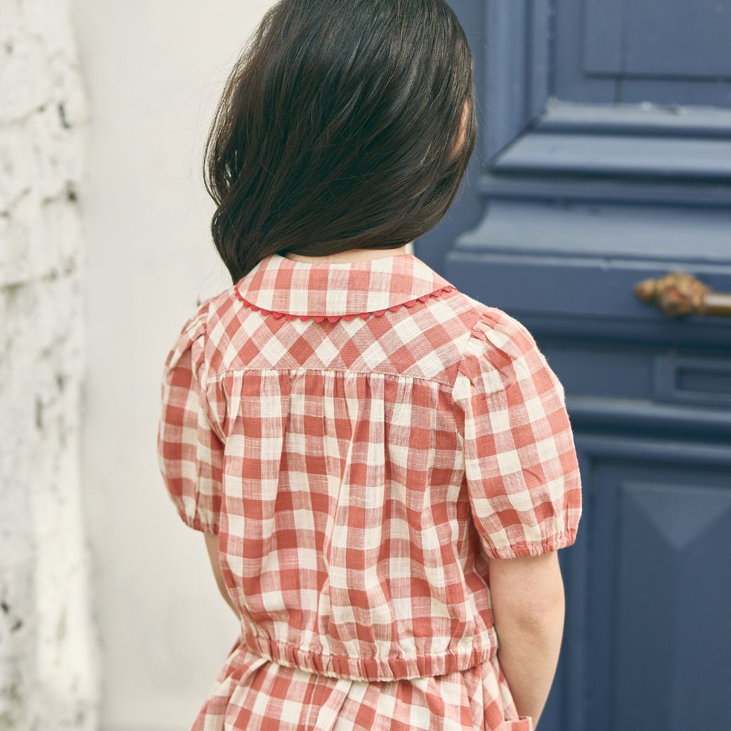 【FINALセール40%OFF】BIGスラブチェックブラウス 110 120 130 140cm (2533-7328) utremi/ユトレミ