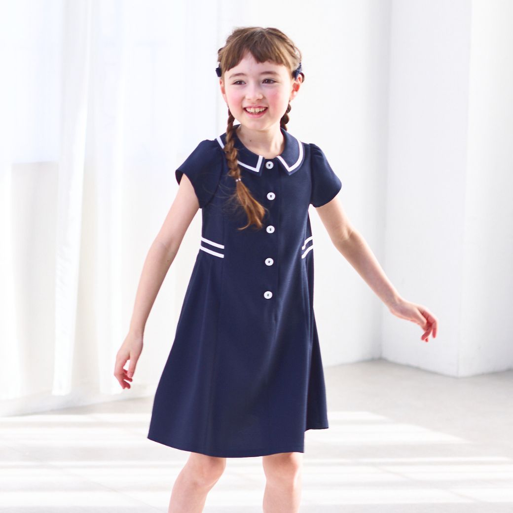 【SUMMER SALE】COOLMAXラインワンピース 100 110 120 130cm (2636-7300) CHOPIN blue/ショパンブルー
