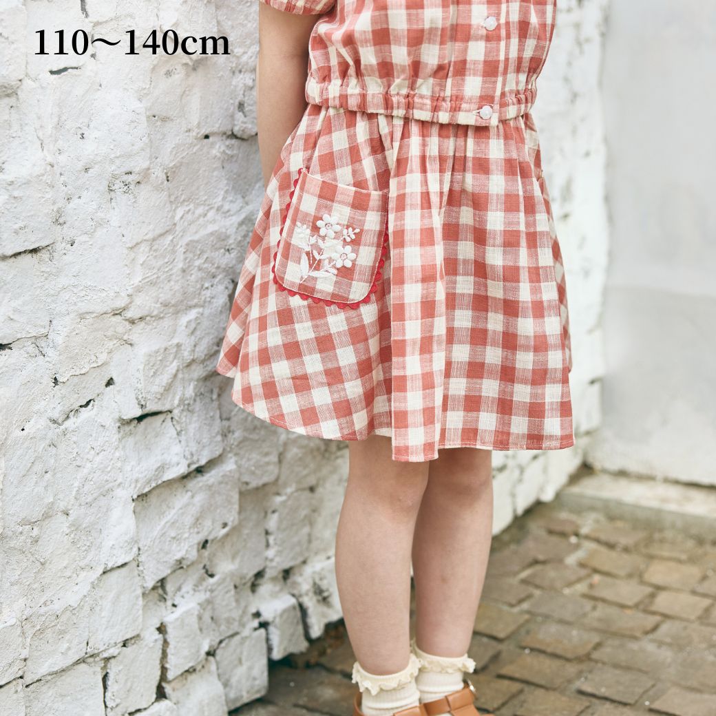 BIGスラブチェックスカート 110 120 130 140cm (2534-7329) utremi/ユトレミ