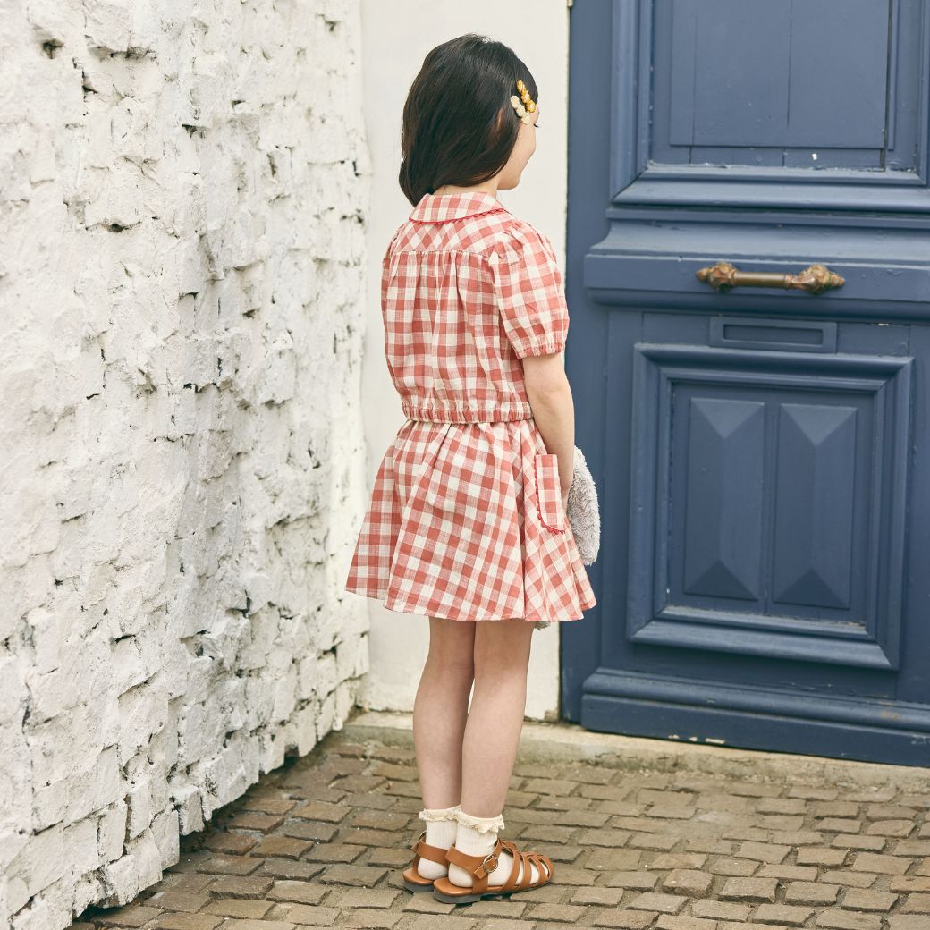 【FINALセール40%OFF】BIGスラブチェックスカート 110 120 130 140cm (2534-7329) utremi/ユトレミ