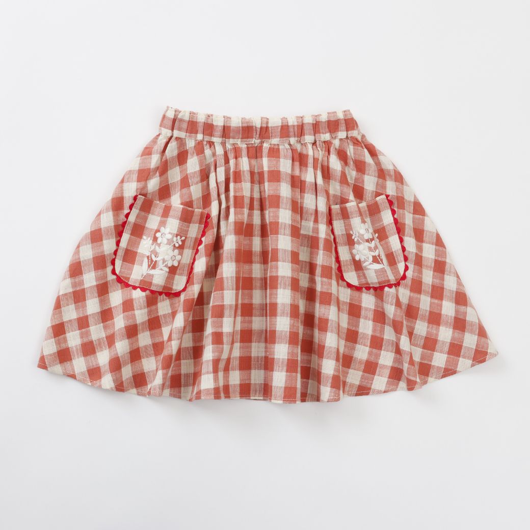 【FINALセール40%OFF】BIGスラブチェックスカート 110 120 130 140cm (2534-7329) utremi/ユトレミ