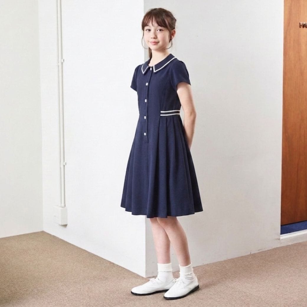 【SUMMER SALE】【ジュニア】COOLMAXラインワンピース 140 150 160cm (2636-7500) CHOPIN blue/ショパンブルー