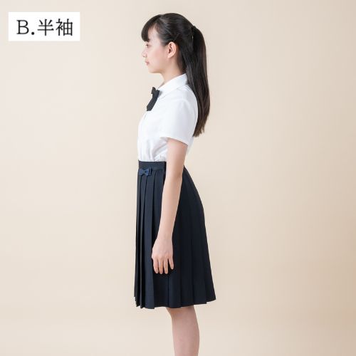 【リニューアル再入荷】中学受験 子供服 女の子 喪服 フォーマル リボン付きブラウス 半袖 長袖/ジュニア 140 150 160 170cm (2393-2500-8893-2504)