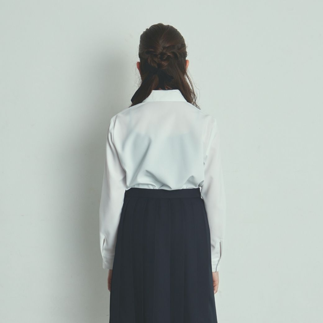 【リニューアル再入荷】中学受験 子供服 女の子 喪服 フォーマル リボン付きブラウス 半袖 長袖/ジュニア 140 150 160 170cm (2393-2500-8893-2504)