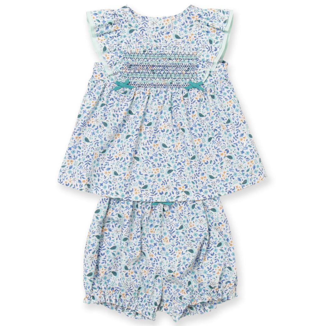 【セール50%OFF】小花柄スモッキングチュニック×ブルマー上下セット 80 90cm (8331-7103) CHOPIN/ショパン