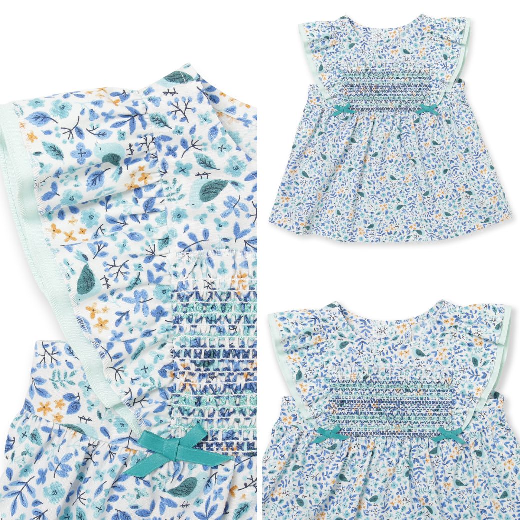 【セール50%OFF】小花柄スモッキングチュニック×ブルマー上下セット 80 90cm (8331-7103) CHOPIN/ショパン