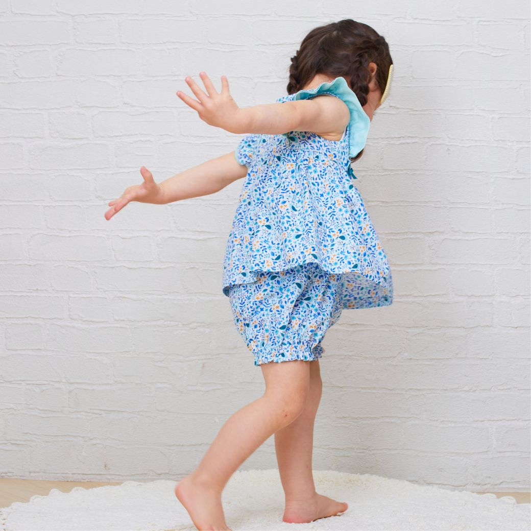 【セール50%OFF】小花柄スモッキングチュニック×ブルマー上下セット 80 90cm (8331-7103) CHOPIN/ショパン