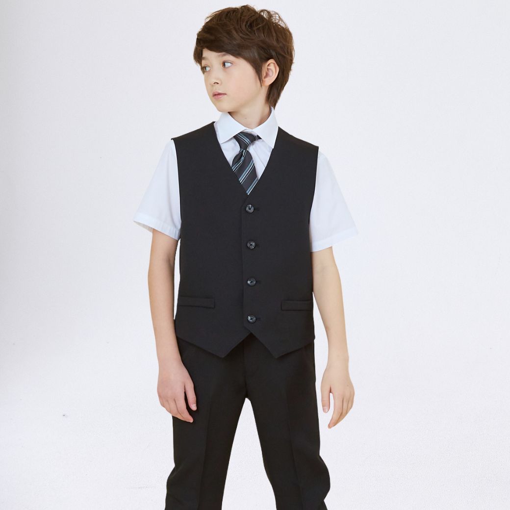 【WEB限定】半袖ベストスーツ 140 150 160 170cm (2431-5606) CHOPINblue/ショパンブルー