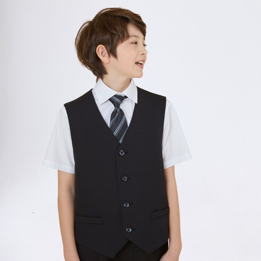 【WEB限定】半袖ベストスーツ 140 150 160 170cm (2431-5606) CHOPINblue/ショパンブルー