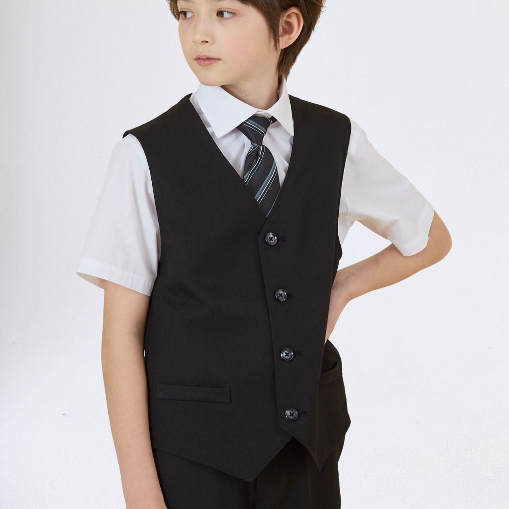 【WEB限定】半袖ベストスーツ 140 150 160 170cm (2431-5606) CHOPINblue/ショパンブルー