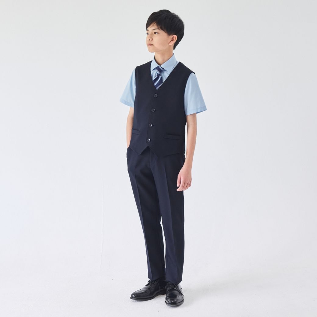 【WEB限定】半袖ベストスーツ 140 150 160 170cm (2431-5606) CHOPINblue/ショパンブルー