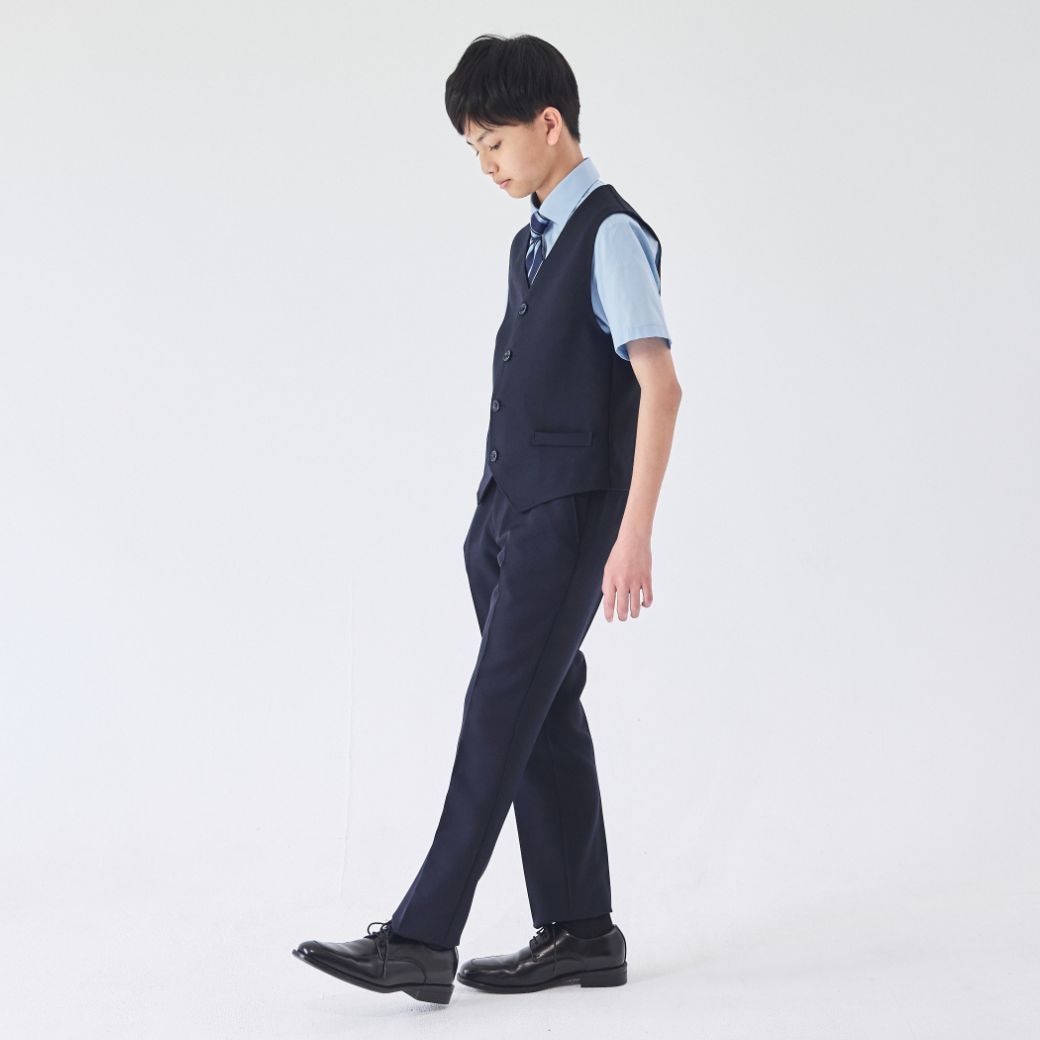 【WEB限定】半袖ベストスーツ 140 150 160 170cm (2431-5606) CHOPINblue/ショパンブルー