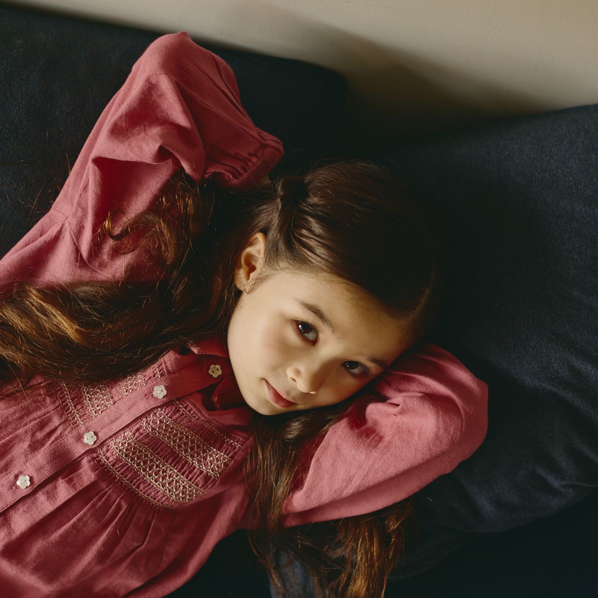 コットン100%スモッキングワンピース 110 120 130 140 (2576-7324) utremi/ユトレミ