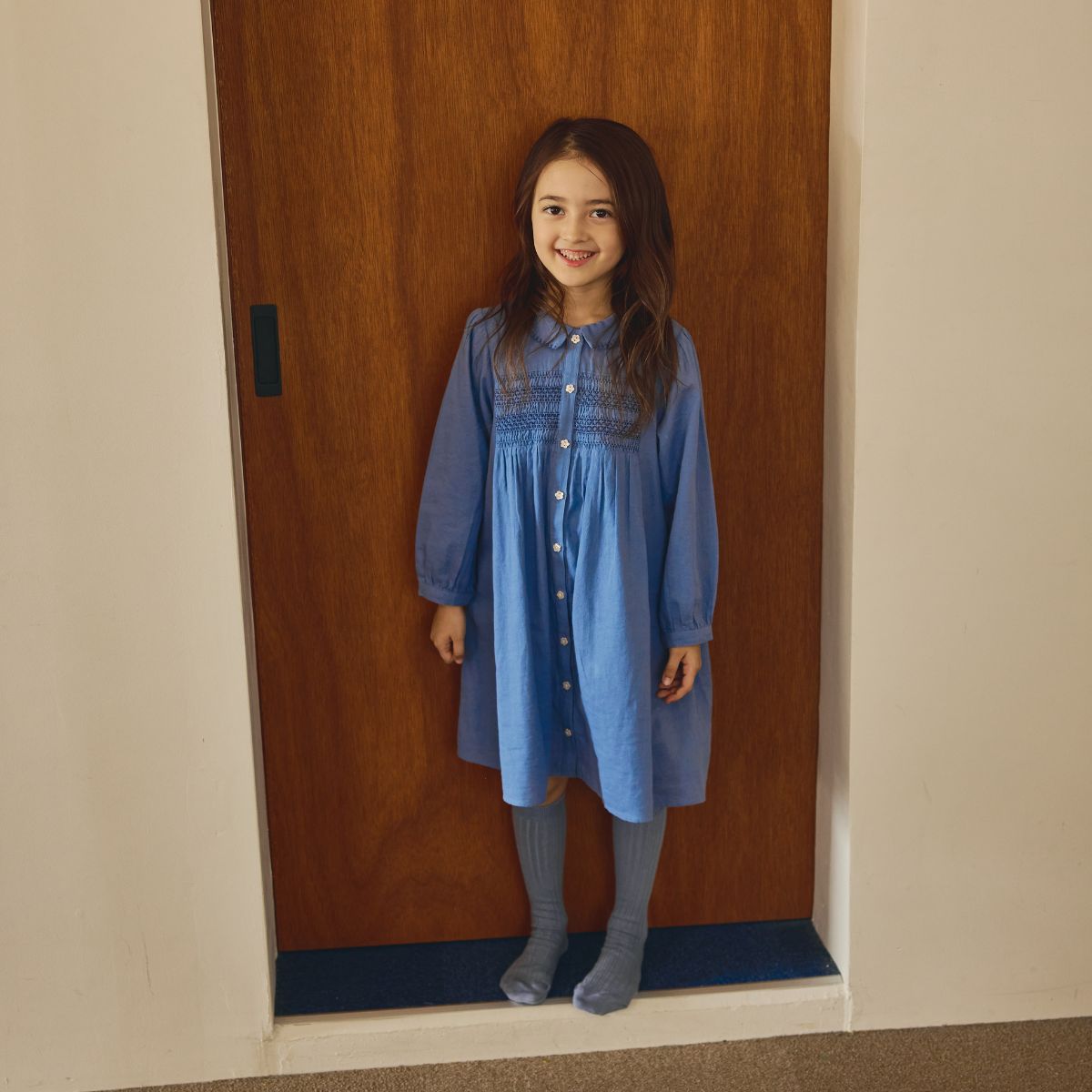 コットン100%スモッキングワンピース 110 120 130 140 (2576-7324) utremi/ユトレミ